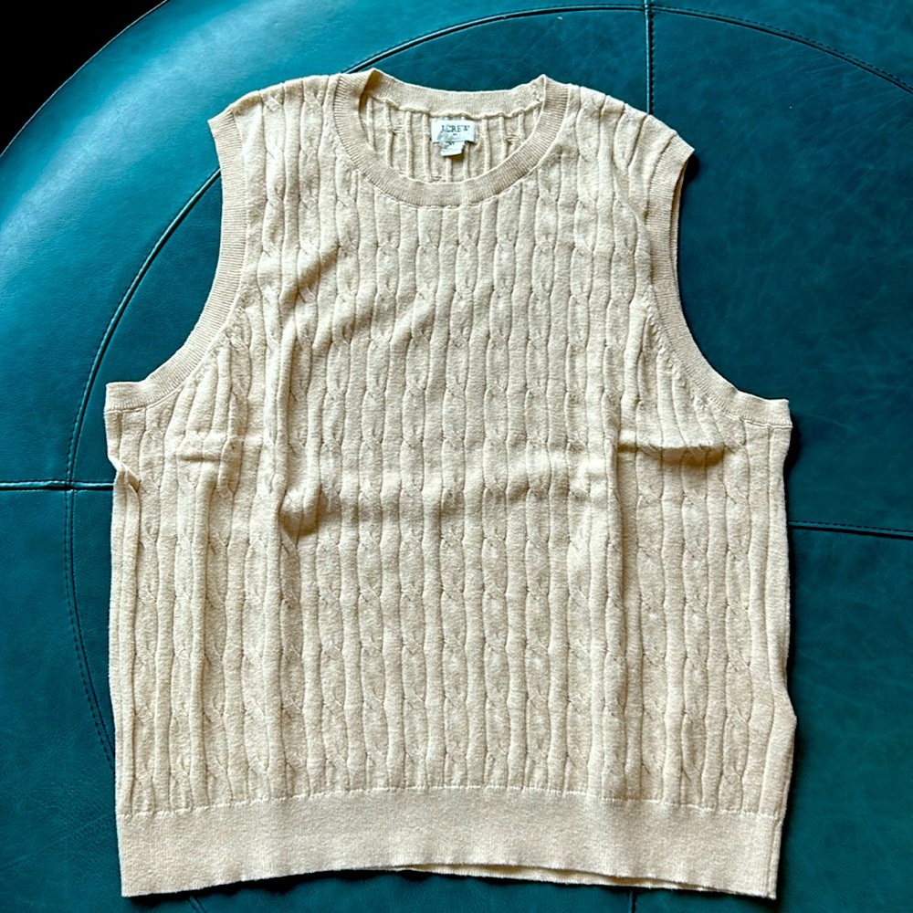 J crew Oatmeal cableknit shell sweater